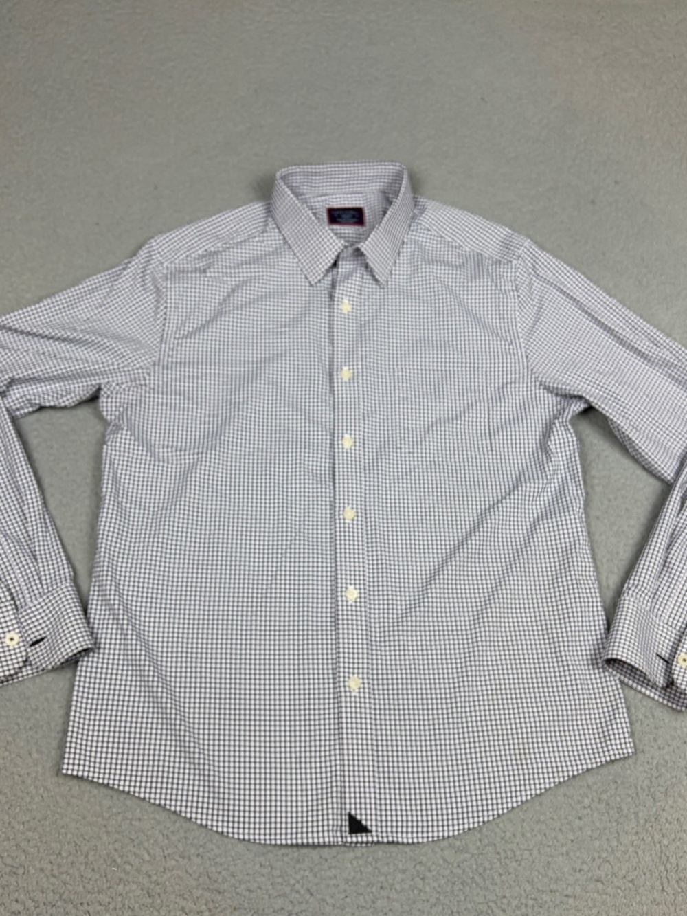 UNTUCKit Shirt Mens Medium Slim Fit Black White Plaid Long Sleeve Nylon Blend
